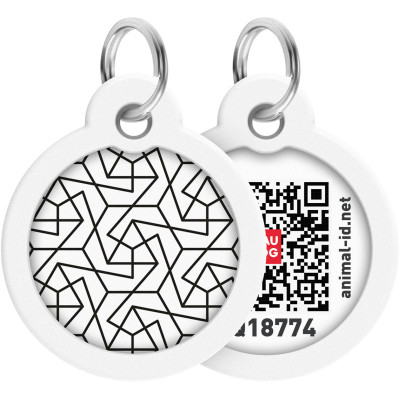 Адресник для тварин WAUDOG Smart ID з QR паспортом &quot;Геометрія&quot;, коло 30 мм (230-0202)