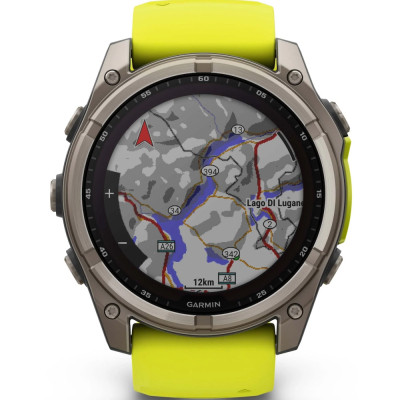 Смарт-годинник Garmin fenix 8 51mm,Saph Solar, BareTi/Graphite,AmpYe/GrphBnd (010-02907-21)