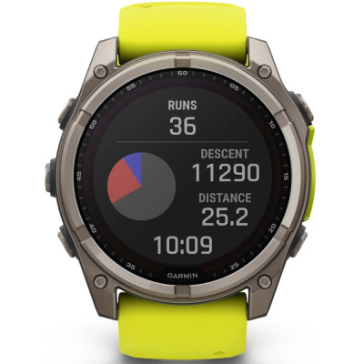 Смарт-годинник Garmin fenix 8 51mm,Saph Solar, BareTi/Graphite,AmpYe/GrphBnd (010-02907-21)