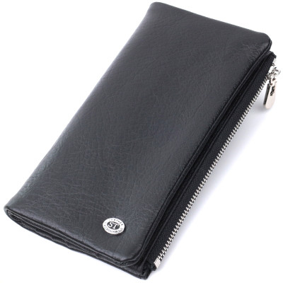 Гаманець ST Leather Унісекс з м&#039;якої натуральної шкіри Чорний (22743)
