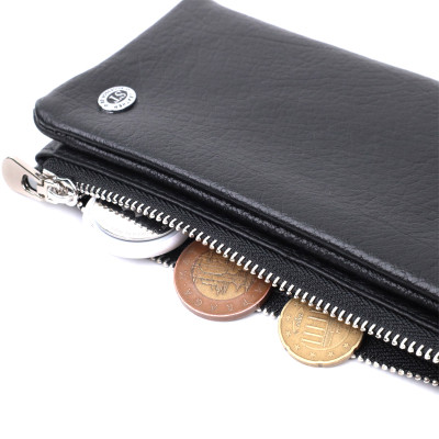 Гаманець ST Leather Унісекс з м&#039;якої натуральної шкіри Чорний (22743)