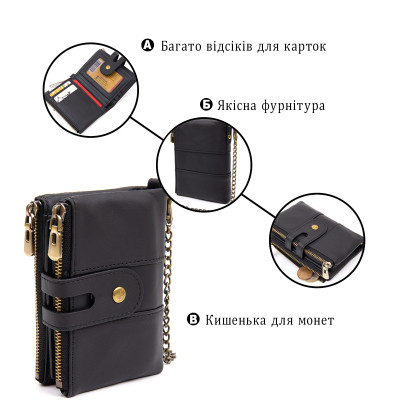 Гаманець Vintage Чорний (20437)
