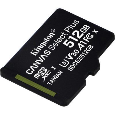 Карта пам&#039;яті Kingston 512GB microSDXC class 10 UHS-I U3 V30 A1 Canvas Select Plus (SDCS2/512GBSP)