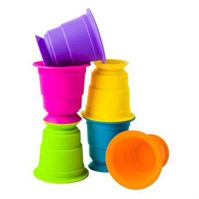 Розвиваюча іграшка Fat Brain Toys тактильна М&#039;які чашки Suction Kupz 6 шт (F183ML)