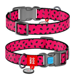 Нашийник для тварин WAUDOG Nylon &quot;Кавун&quot; пластиковий фастекс S (4774)