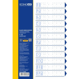 Роздільник сторінок Economix А4 пластик, 12 розділів, кольоровий (E30808)