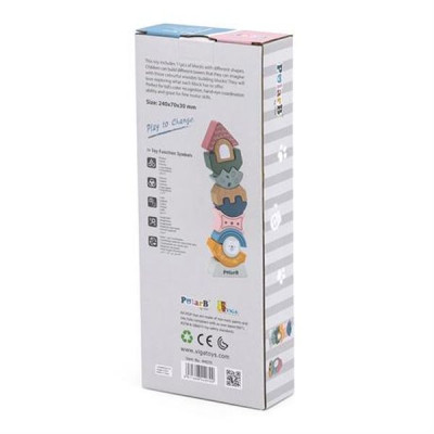Розвиваюча іграшка Viga Toys пірамідка-балансир PolarB Башточка (44070)