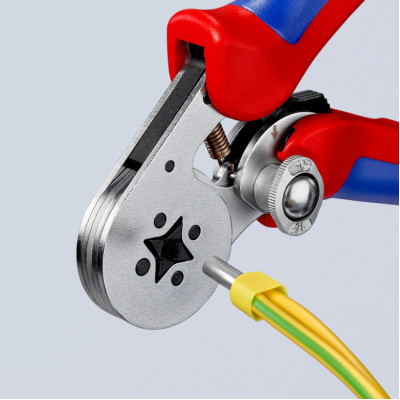 Затиск для клем KNIPEX для контактних гільз, квадратний обжим (97 55 04)