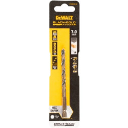 Свердло DeWALT по металу EXTREME IMPACT Black&amp;Gold, HSS-G, 7 х 111 х 73 мм, 1 шт. (DT20610)