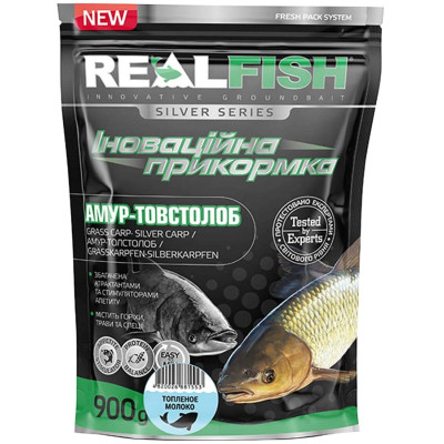 Прикормка Real Fish Silver Series Товстолоб-амур Пряжене молоко 0.9kg (809.00.36)