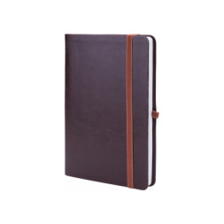 Книга записна Optima А5 NEBRASKA, м’яка обкладинка, гумка, білий блок лінія, темно-коричневий (O20124-43)