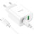Зарядний пристрій HOCO C80A Plus Rapido PD20W+QC3.0 charger set(C to C) White (6931474779908)