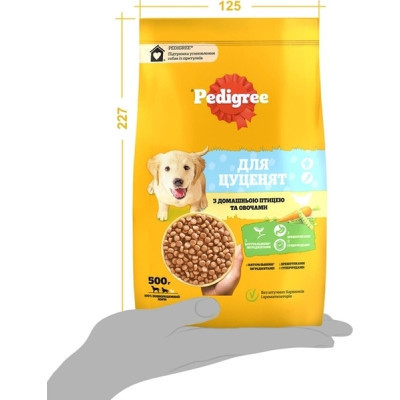 Сухий корм для собак Pedigree для цуценят з птицею та овочами 500 г (5998749144923)