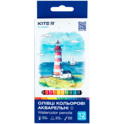 Олівці кольорові Kite Classic акварельні, 12 кольорів (K-1049)