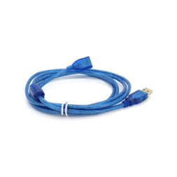 Дата кабель USB 2.0 AM/AF 1.8m ferrite transparent blue Voltronic (YT-AM/AF-1.8TBL)