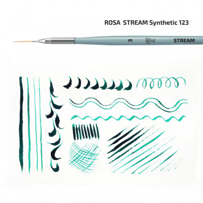 Пензлик для малювання Rosa Синтетика кругла, лайнер, STREAM 123/3, № 1 (4823098517030)
