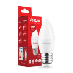Лампочка Vestum C37 8W 4100K 220V E27 (1-VS-1309)