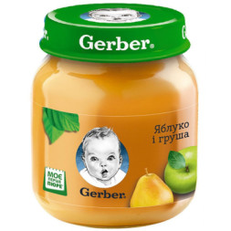 Дитяче пюре Gerber Яблуко і груша, 130 г (7613033514852)
