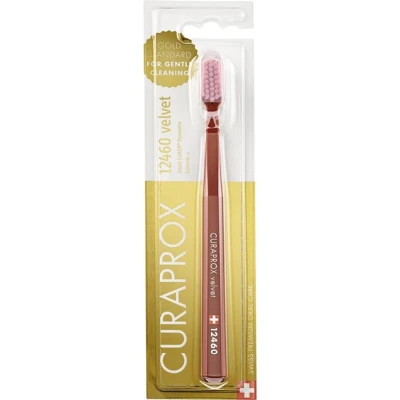 Зубна щітка Curaprox 12460 Velvet Ультрам&#039;яка Коричнева з рожевим (CS 12460-05)