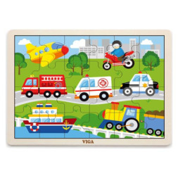 Пазл Viga Toys дерев'яний Транспорт 24 елемента (51462)