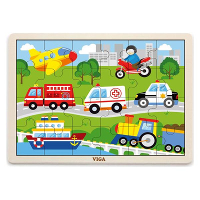 Пазл Viga Toys дерев&#039;яний Транспорт 24 елемента (51462)