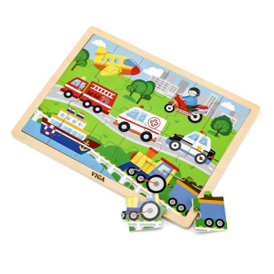 Пазл Viga Toys дерев&#039;яний Транспорт 24 елемента (51462)