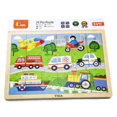 Пазл Viga Toys дерев&#039;яний Транспорт 24 елемента (51462)