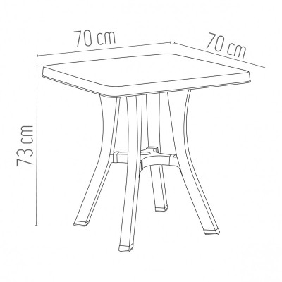 Стіл садовий Irak Plastik Royal 70х70 см білий (5735)