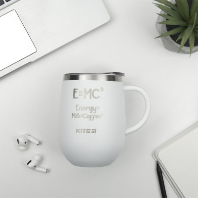 Поїльник-непроливайка Kite Energy Milk Coffee термокружка 360 мл, біла (K22-378-03-2)
