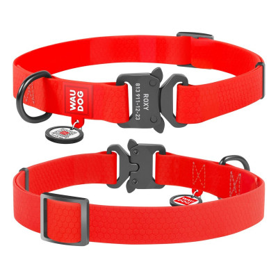Нашийник для тварин WAUDOG Waterproof з QR паспортом XL Ш 25 мм Д 35-58 см(червоний) (27843)