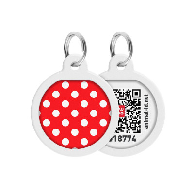 Адресник для тварин WAUDOG Smart ID з QR паспортом &quot;Горох&quot;, коло 30 мм (230-0208)