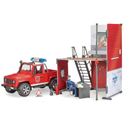 Ігровий набір Bruder Top Profi Series Пожежна стація з Land Rover Defender (62701)