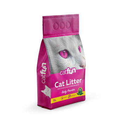 Наповнювач для туалету Catfun бентонітовий з ароматом дитячої присипки 5 л (8683655071469)