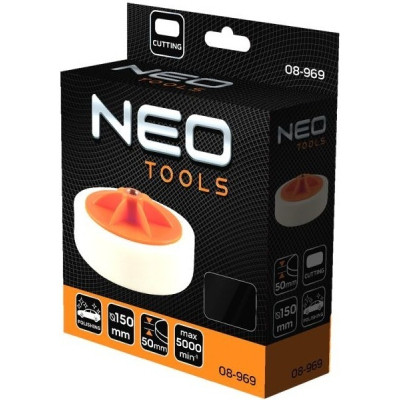 Круг зачистний Neo Tools полірувальний, губка абразивна, M14, 150x50мм (08-969)