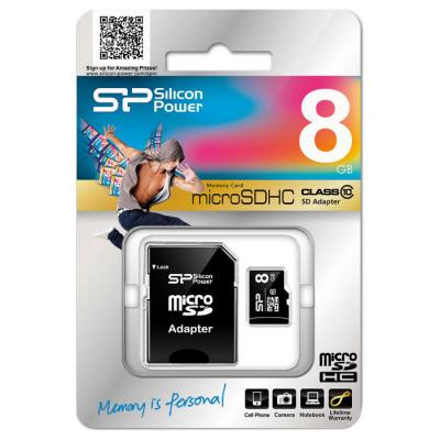 Карта пам&#039;яті Silicon Power 8GB microSD class 10 (SP008GBSTH010V10SP)