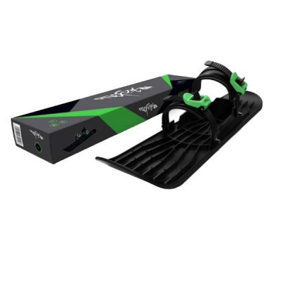 Санки Plastkon OneFoot Miniski Монолижа чорна з зеленим (49652)