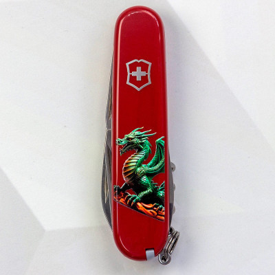 Ніж Victorinox Spartan Zodiac 91 мм Зелений дракон на дереві (1.3603_Z3350u)