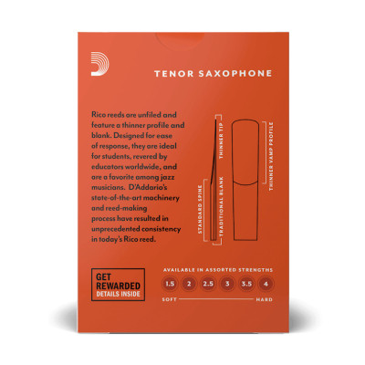 Тростина для саксофона D&#039;Addario Rico - Tenor Sax #2.0 - 3 Pack (RKA0320)