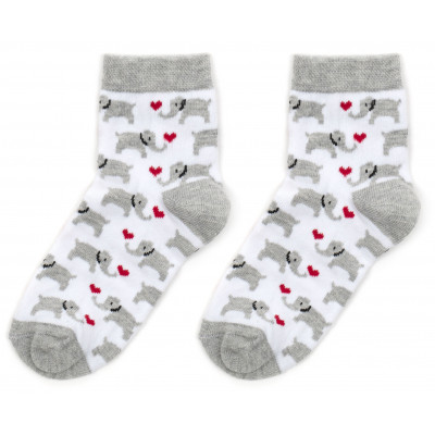 Шкарпетки дитячі UCS Socks зі слониками (M0C0101-2116-1B-white)