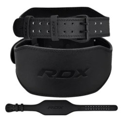 Атлетичний пояс RDX 6 шкіряний Full Black XL (WBS-6FB-XL)