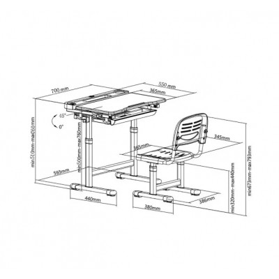 Парта зі стільцем Cubby Vanda Blue (221958)