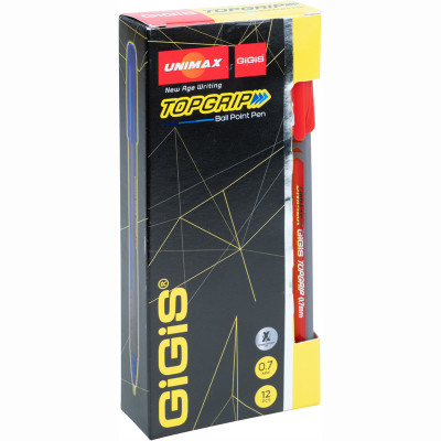 Ручка кулькова Unimax Topgrip, чорвона (UX-148-06)