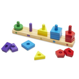 Розвиваюча іграшка Melissa&amp;Doug дерев'яні пірамідки на платформі (MD10379)