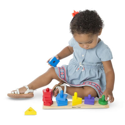 Розвиваюча іграшка Melissa&amp;Doug дерев&#039;яні пірамідки на платформі (MD10379)