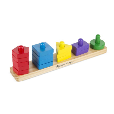 Розвиваюча іграшка Melissa&amp;Doug дерев&#039;яні пірамідки на платформі (MD10379)