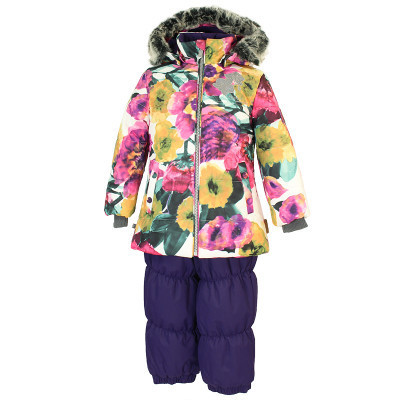 Комплект верхнього одягу дитячий Huppa NOVALLA 45020030 білий з принтом/темно-ліловий 98 (4741468729732)