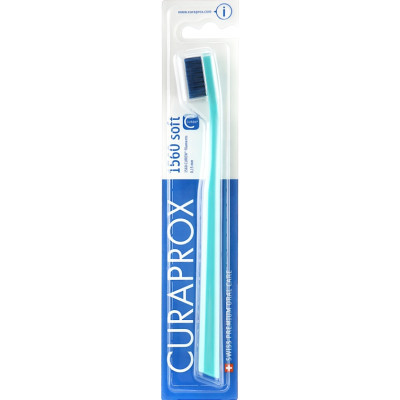 Зубна щітка Curaprox CS 1560 Soft М&#039;яка D 0.15 мм Бірюзова із синьою щетиною (CS 1560-05)