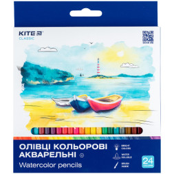 Олівці кольорові Kite Classic акварельні, 24 кольори (K-1050)