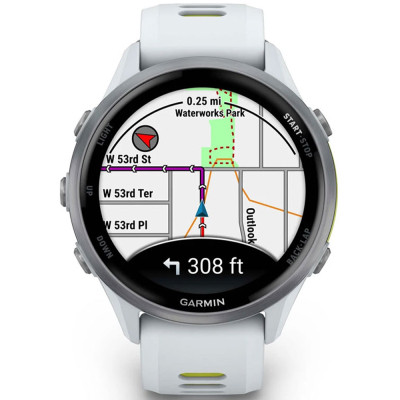 Смарт-годинник Garmin Forerunner 970, Whitestone/Amp Yellow, GPS (010-02969-11)