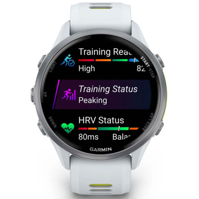 Смарт-годинник Garmin Forerunner 970, Whitestone/Amp Yellow, GPS (010-02969-11)
